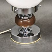 Pair of 1960s Italian Murano Glass, Chrome and Wood Table Lamps