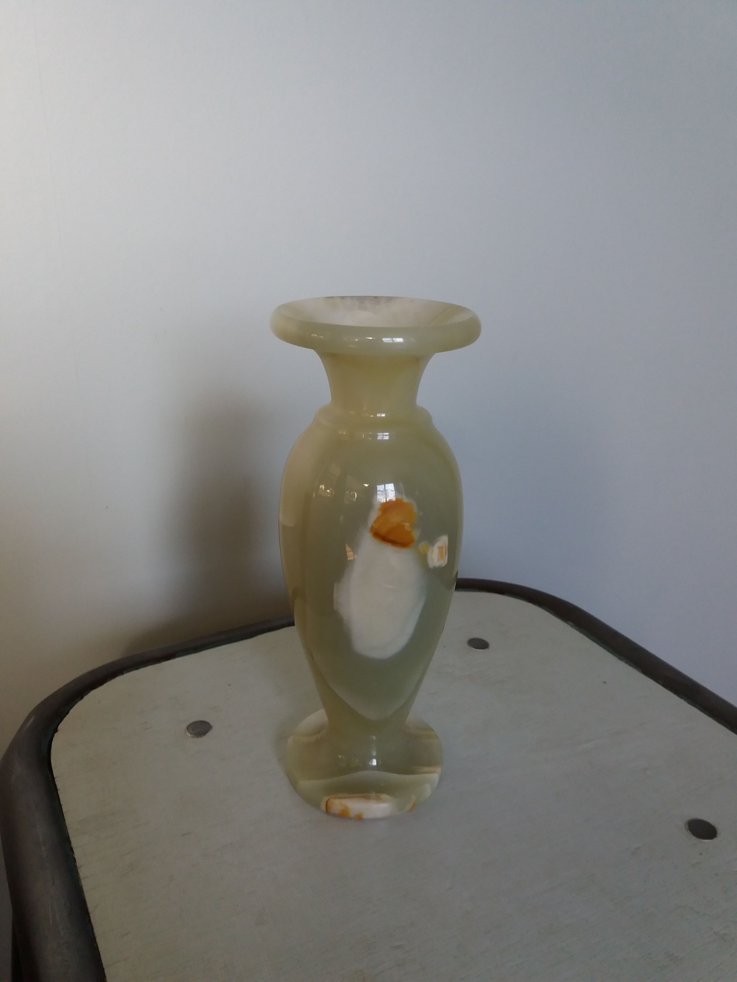Polished marble vase