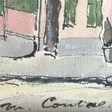 Painting Painting Signed Paris 18th Arrondissement Rue Caulaincourt Maisons Sacré-Coeur XX ème