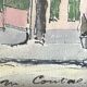 Tableau peinture signée Paris 18ème arrondissement Rue Caulaincourt Maisons Sacré-Coeur XX ème