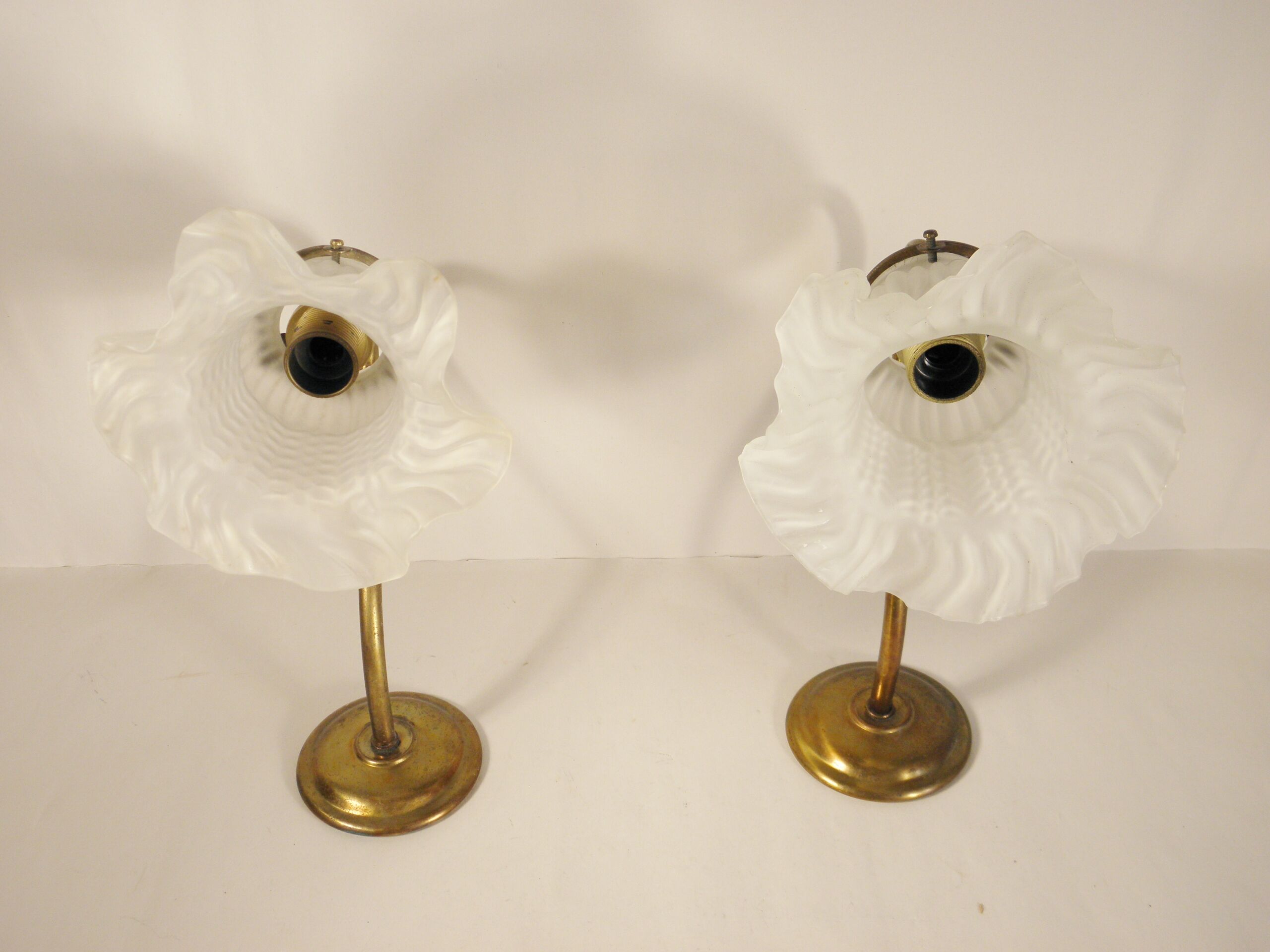 Pair of gooseneck wall lamps