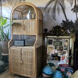 Vintage rattan bookcase