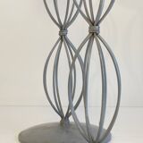 Geometric METAL CANDLE HOLDERS Patinated Gray