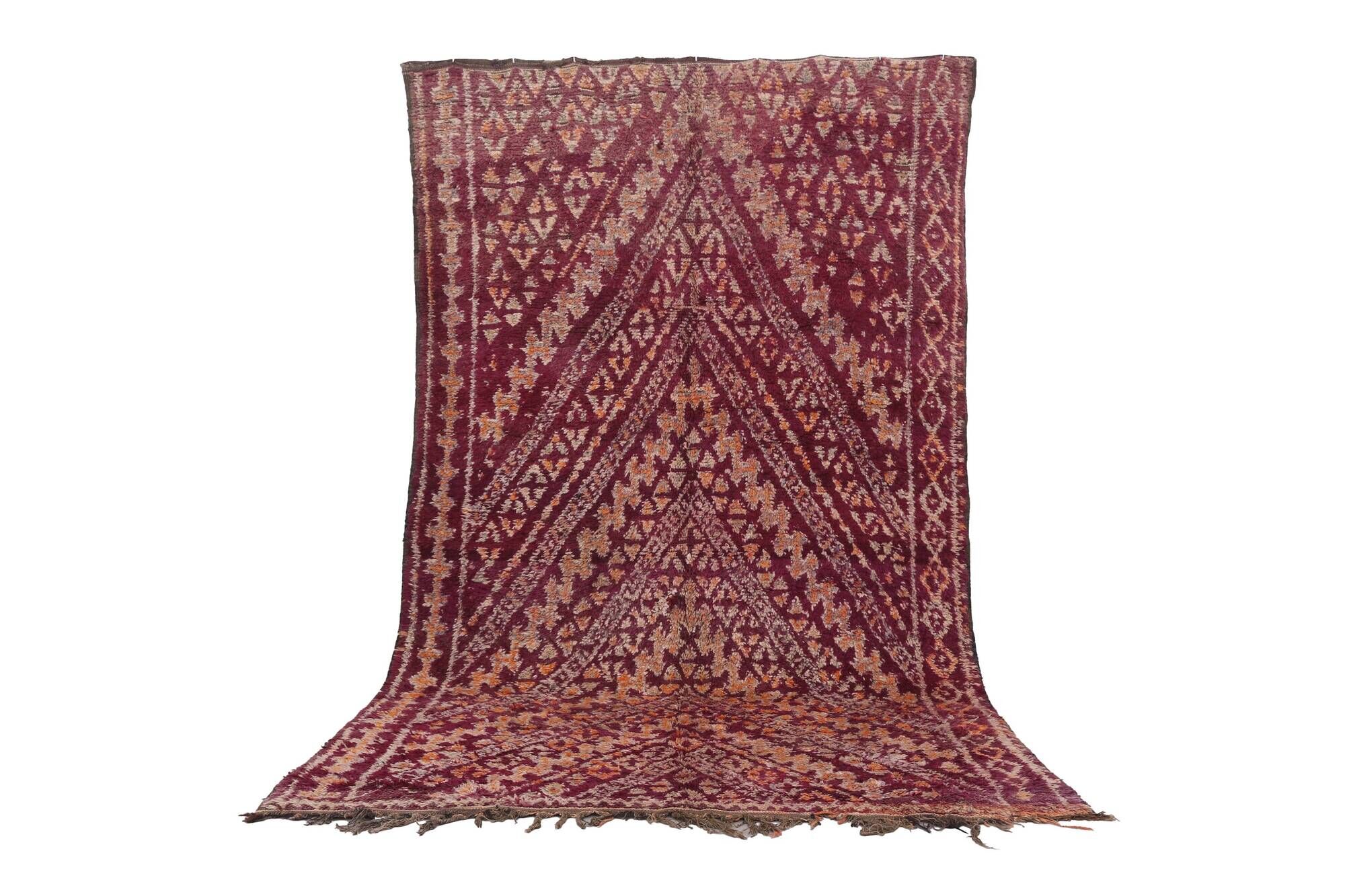 Burgundy Vintage Moroccan rug 183 x 321 cm - Berber Wool Rug - Handmade Rug
