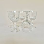 Set of five wine glasses