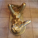 coffee table with glass plate - Resin/Polyester