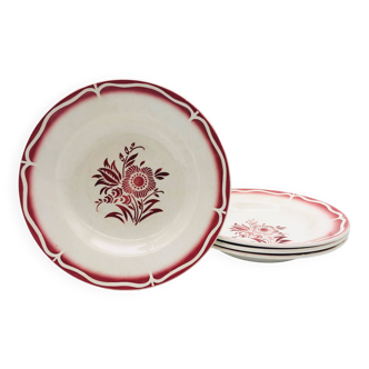 4 Sarreguemines soup plates, Ala model.