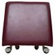 Pair of midcentury design wheel stools or tabourets, artificial leather, 1970s