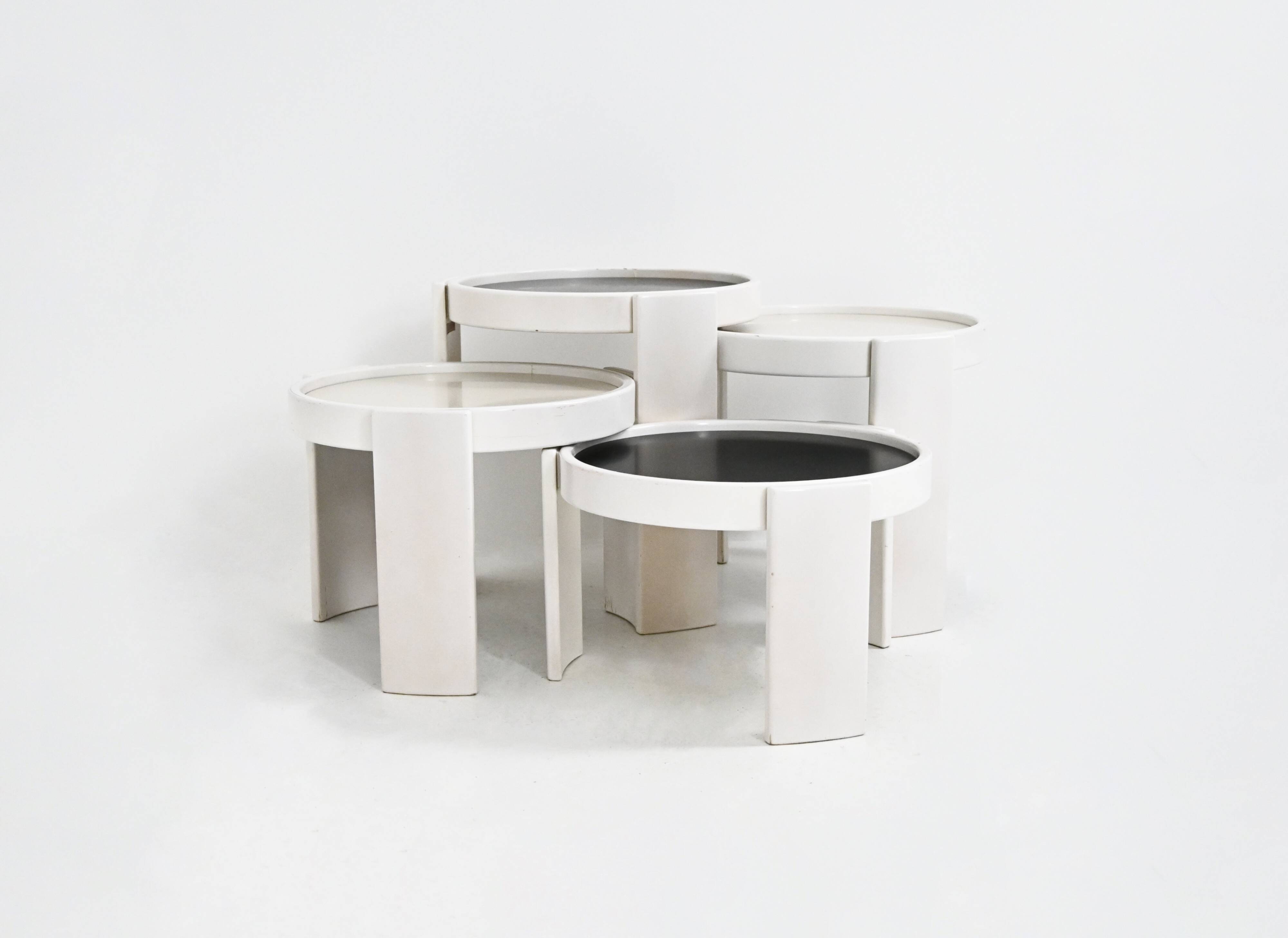 Nest tables model 780, created by Gianfranco Frattini for Cassina, year