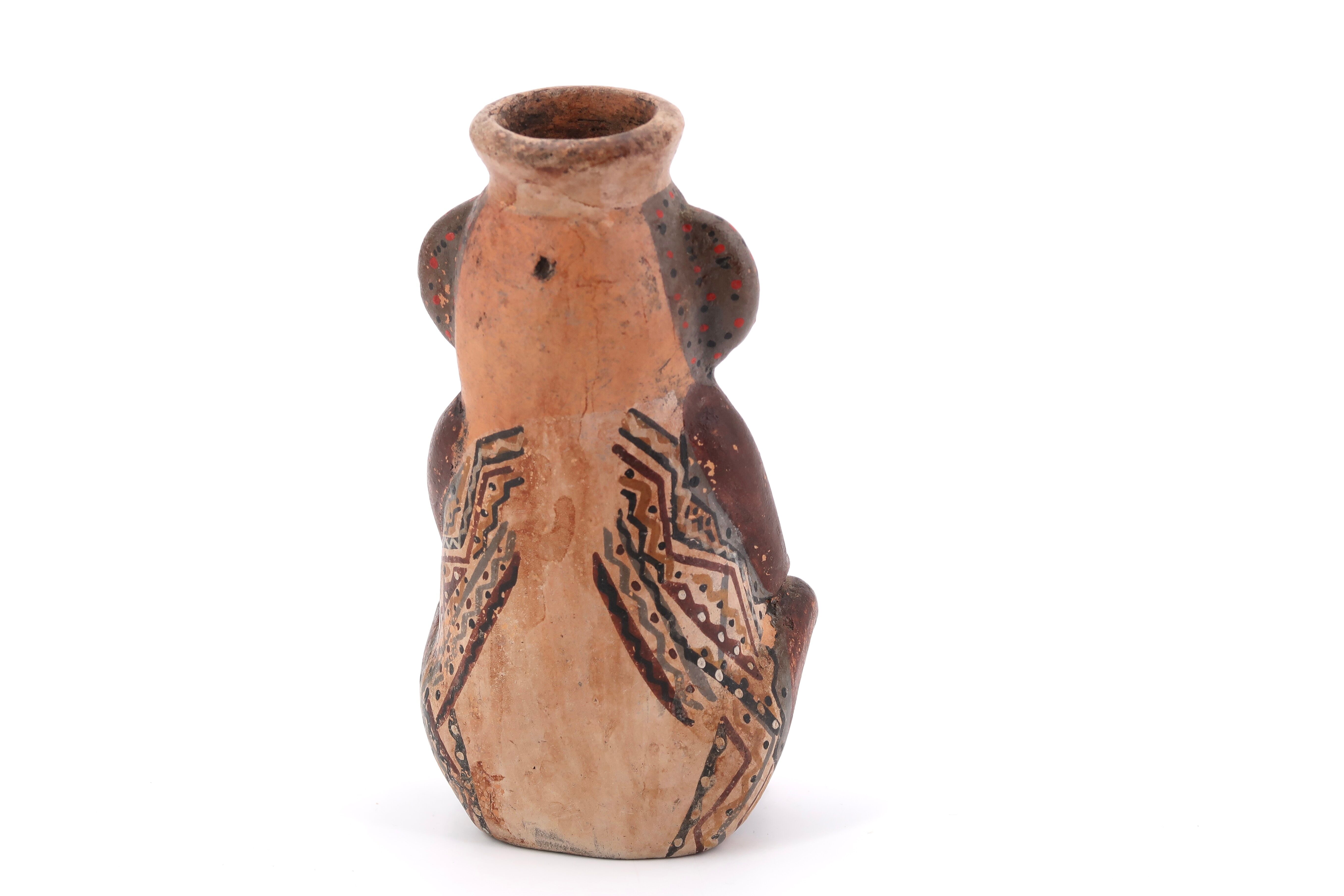 Anthropomorphic Peruvian terracotta vase