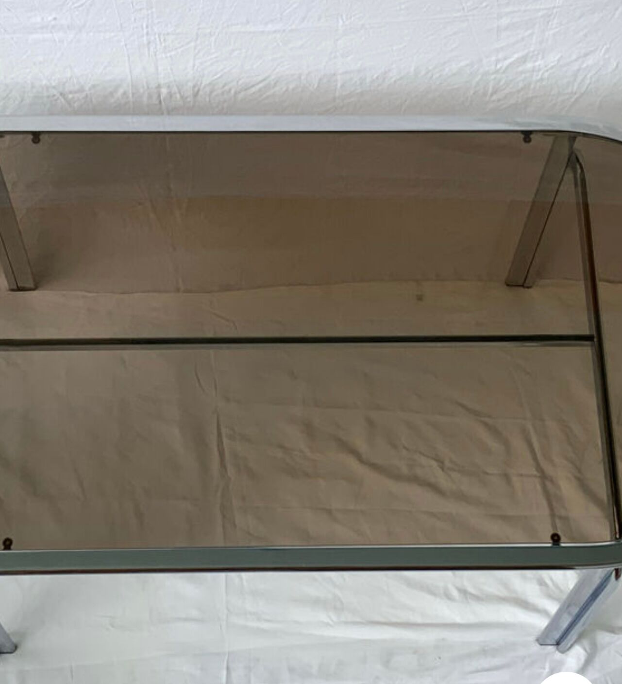 Glass and metal dining room table