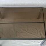 Glass and metal dining room table