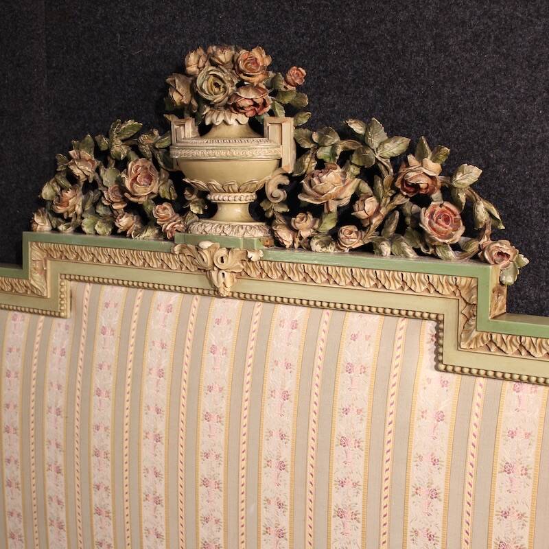 Lacquered Italian double bed in the Louis XVI style from the 20th century