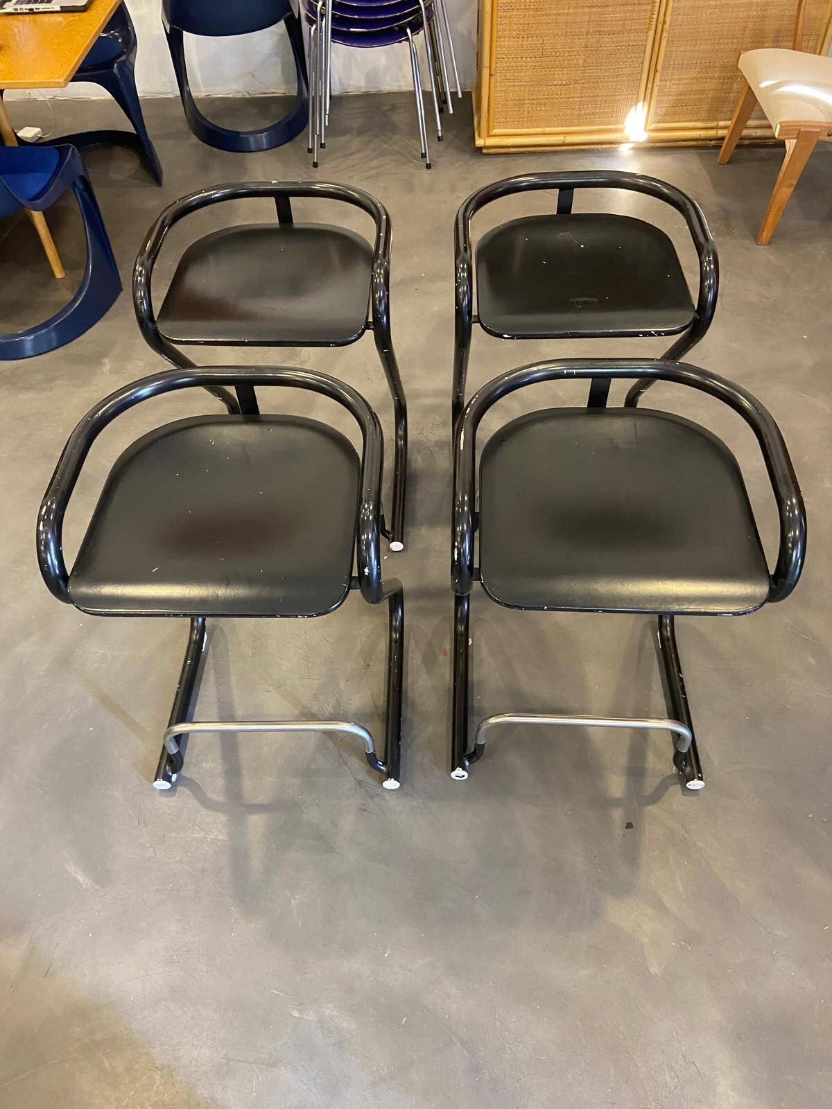 4 Börge Lindau stools - 1970s - Sweden