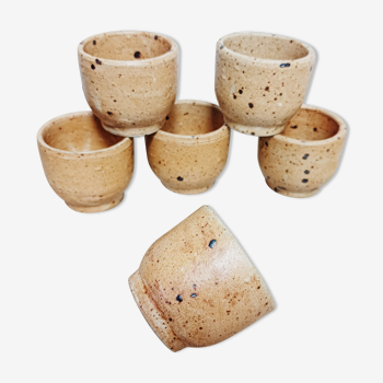 Set of 6 pyrite sandstone eggcups
