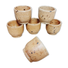 Set of 6 pyrite sandstone eggcups