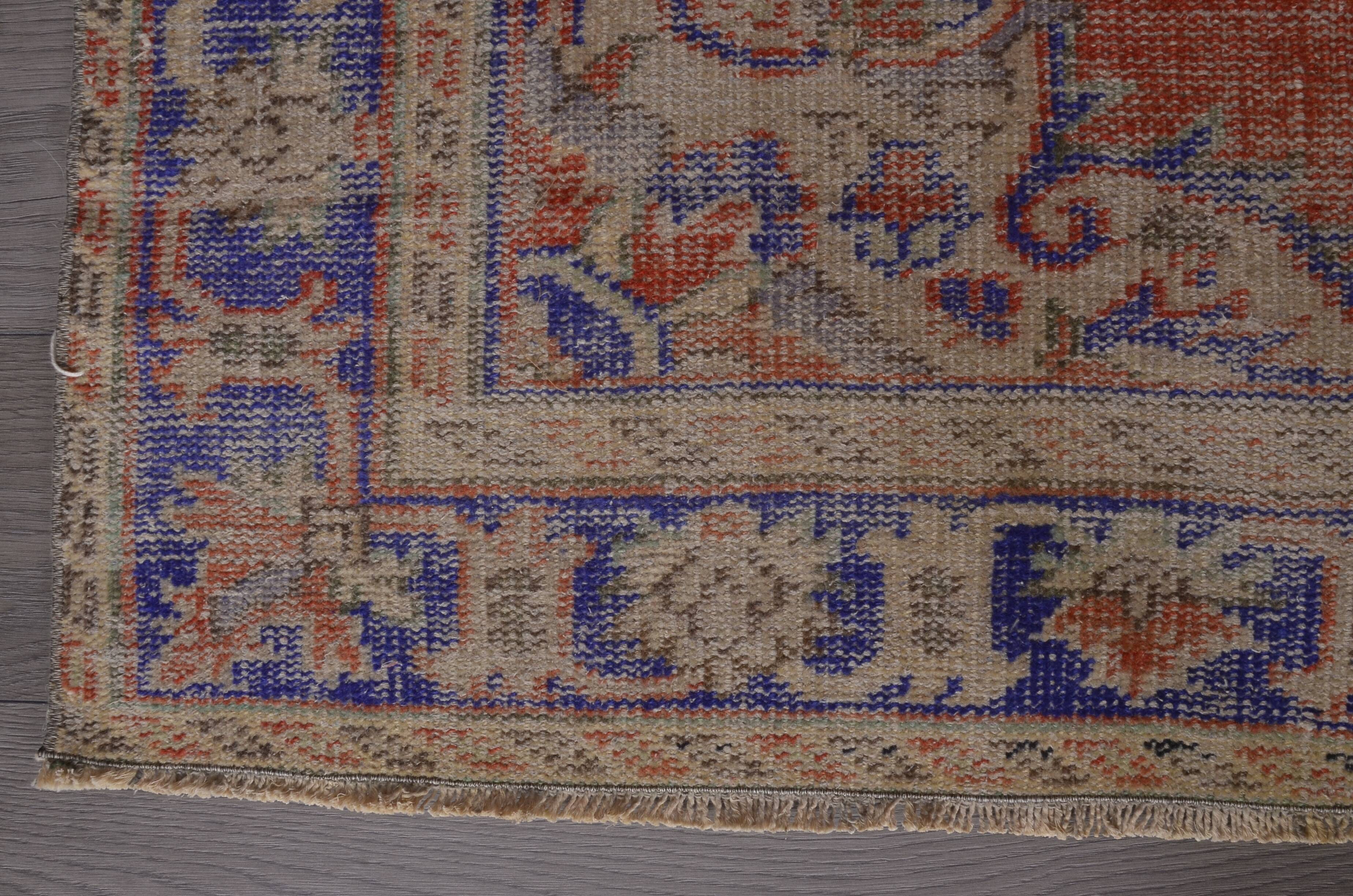 Anatique Handmade Vintage Oushak Carpet sku 2300