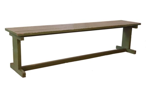 Ancien banc en teck birman patine verte d’origine