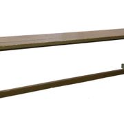 Old teak bench with original green patina.
