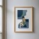 Original painting - blue moon - framed - signed ackeogh