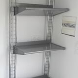 Grande étagère murale chrome design alu et métal 1970 industriel 220cm