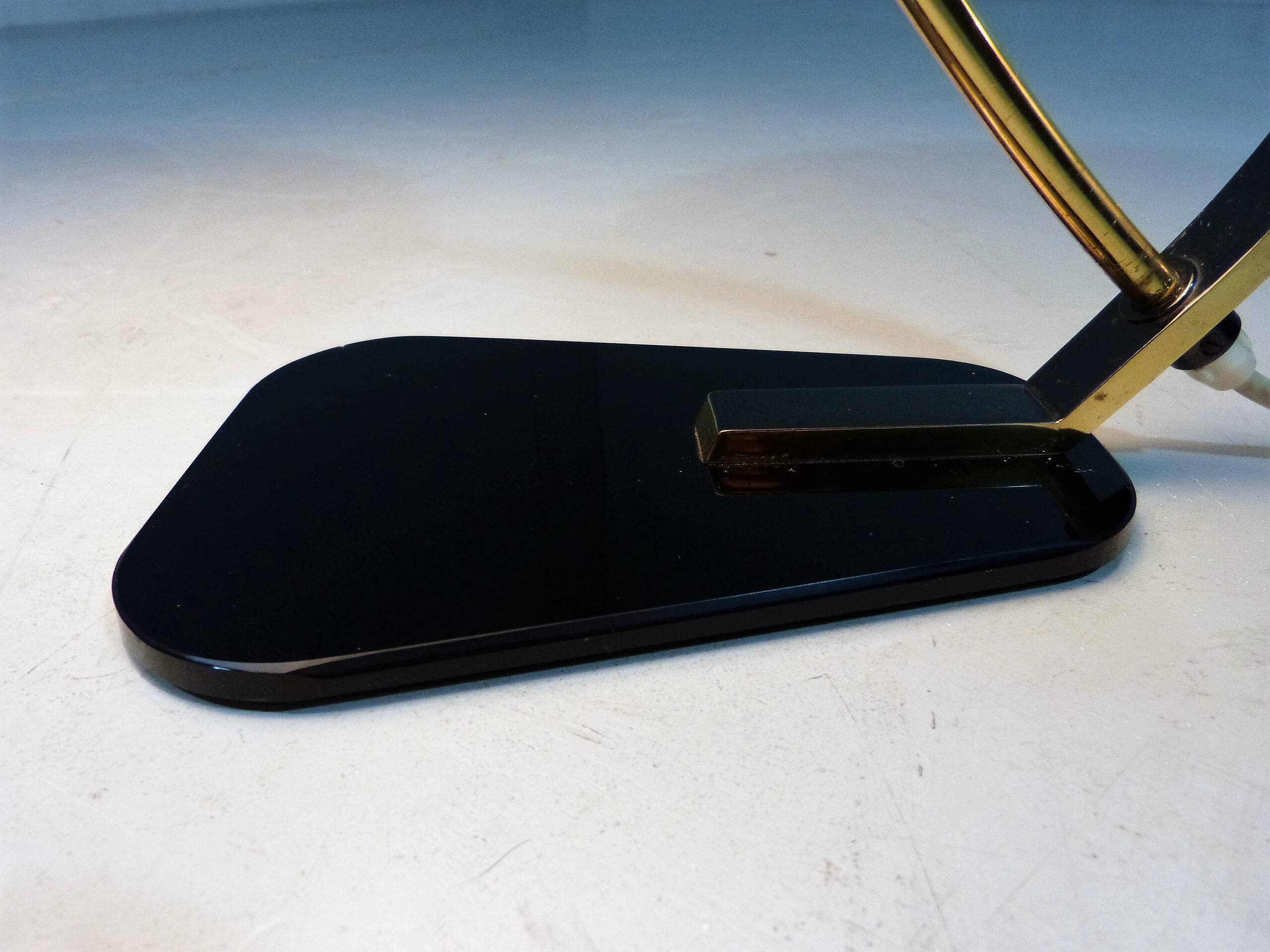 Rare desk lamp in brass & glass 1950’s