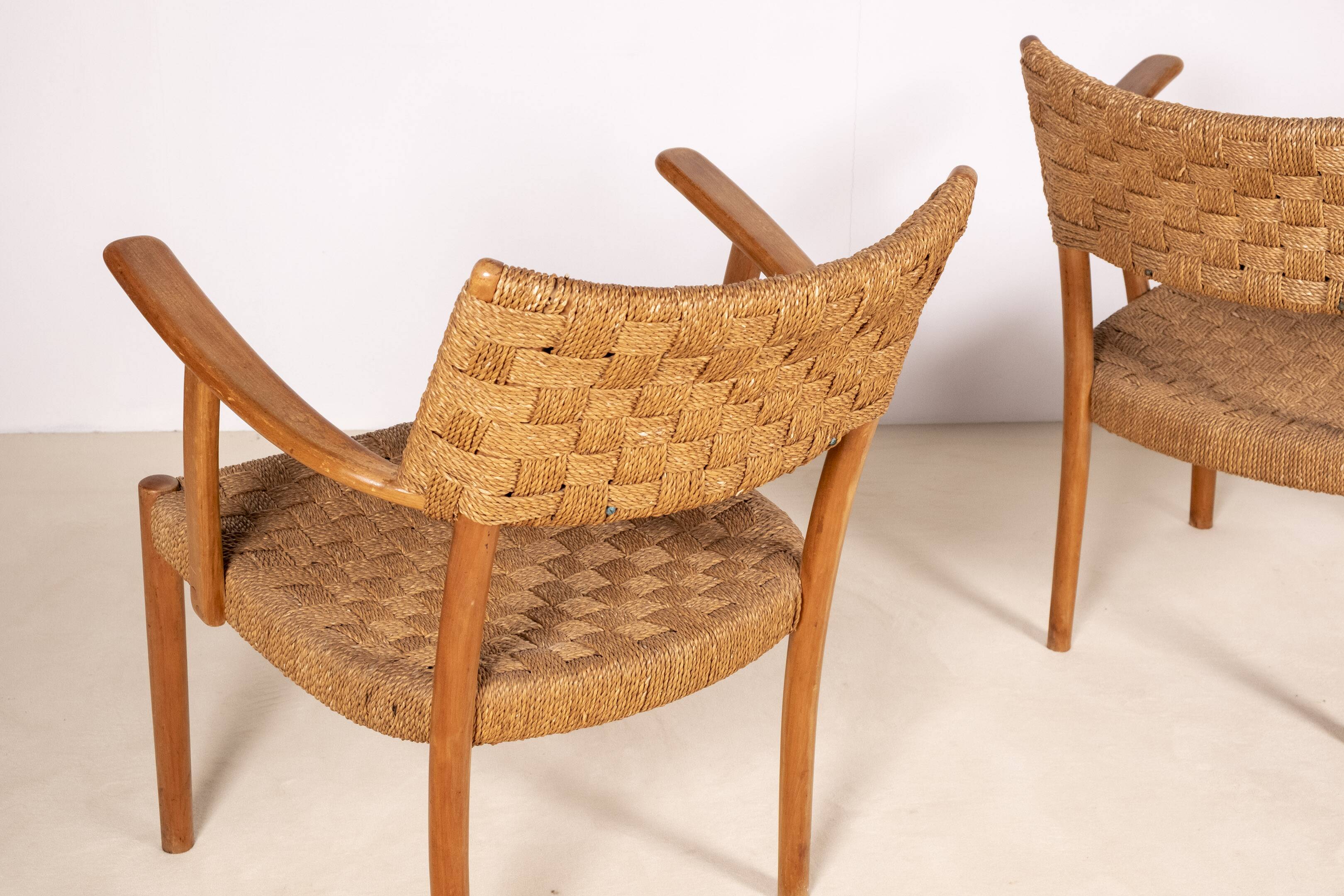 Pair of Karl Schrøder Model 1570 Lounge Chairs, Fritz Hansen, 1930s