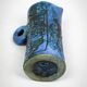Small jug by Jacques Blin in blue ceramic with engraved animal decoration.