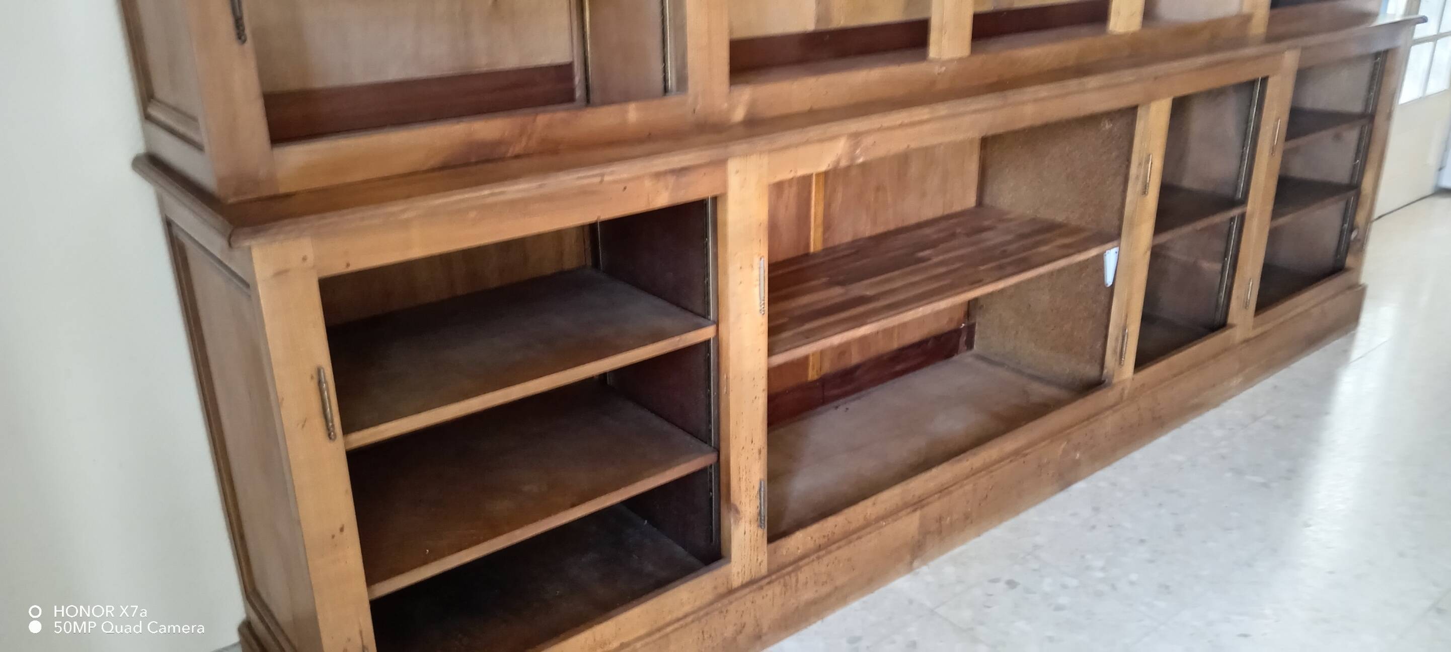 Library in solid cherry wood, Louis Philippe style.