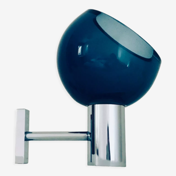 Wall lamp by Flavio Poli for Seguso in blue Murano glass, Italy 60s