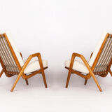 Midcentury Boucle Armchairs by Jan Vanek for ULUV, 1960s, Set of Two
