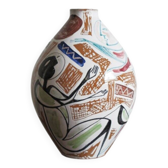 Italian Ceramic Vase by Elio Schiavon, 50s