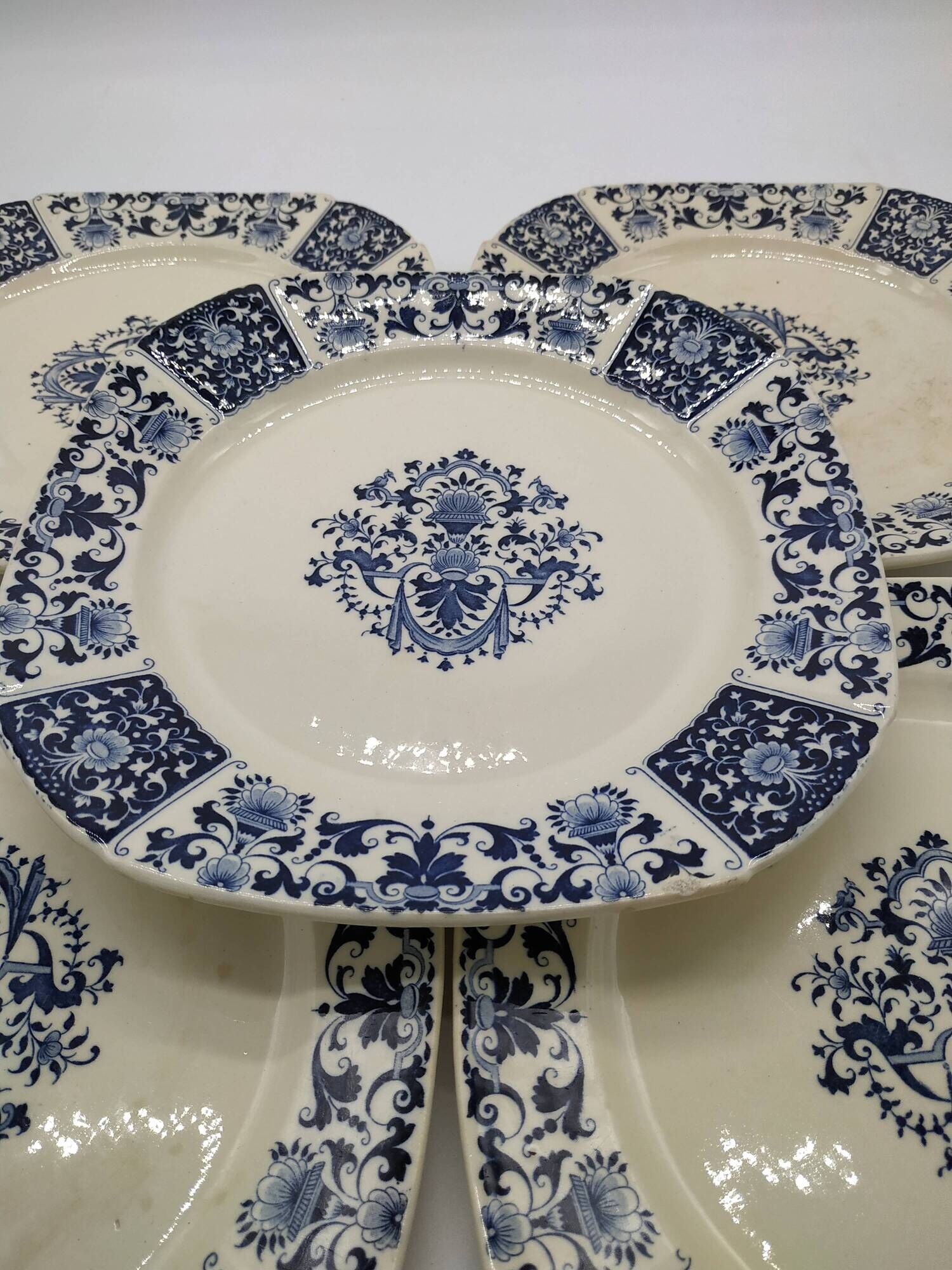 Set of 5 flat plates ibis model of the manufacture of Gien