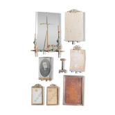 Set of 8 antique ribbon, cabochon frames photos pocket-kodak
