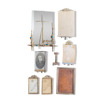 Lot de 8 cadres anciens à ruban, cabochon photos pocket-kodak