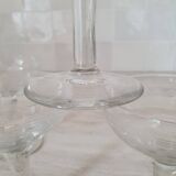 Champagne glasses in blown glass and chiseled decoration