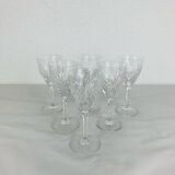 6 Chantilly model stemmed glasses from Saint Louis, crystal, wine or port