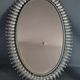 Vintage oval sun mirror 50s, silver metal 76x55 cm SB