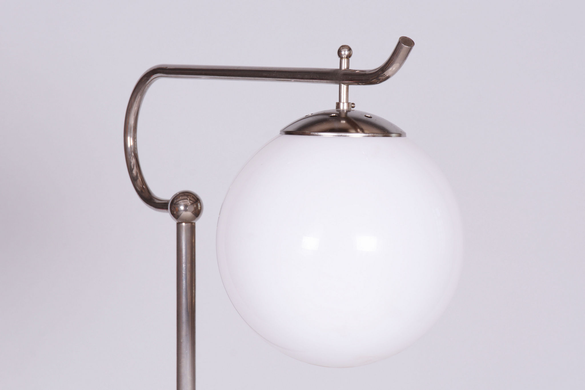 20th century czech bauhaus chrome floor lamp, by hynek gottwald, 1930s