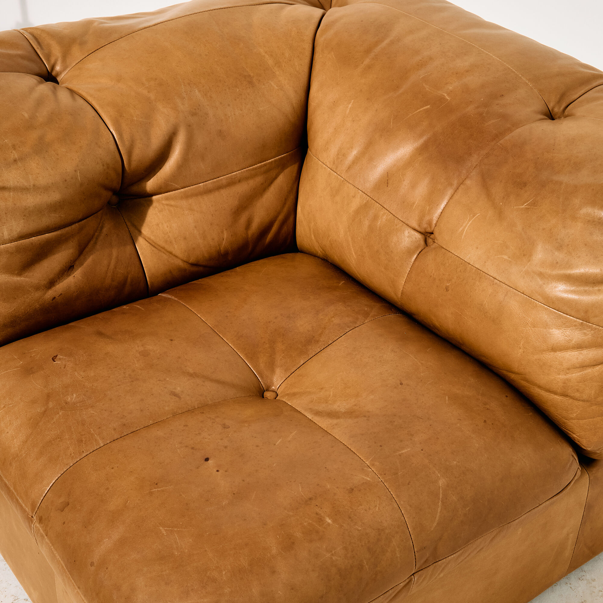 Modular leather sofa, set of 3