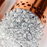 Pair of copper and bubble glass pendant lights by VEB NARVA Leuchten, year