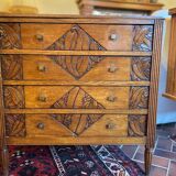 Art Deco oak chest of drawers