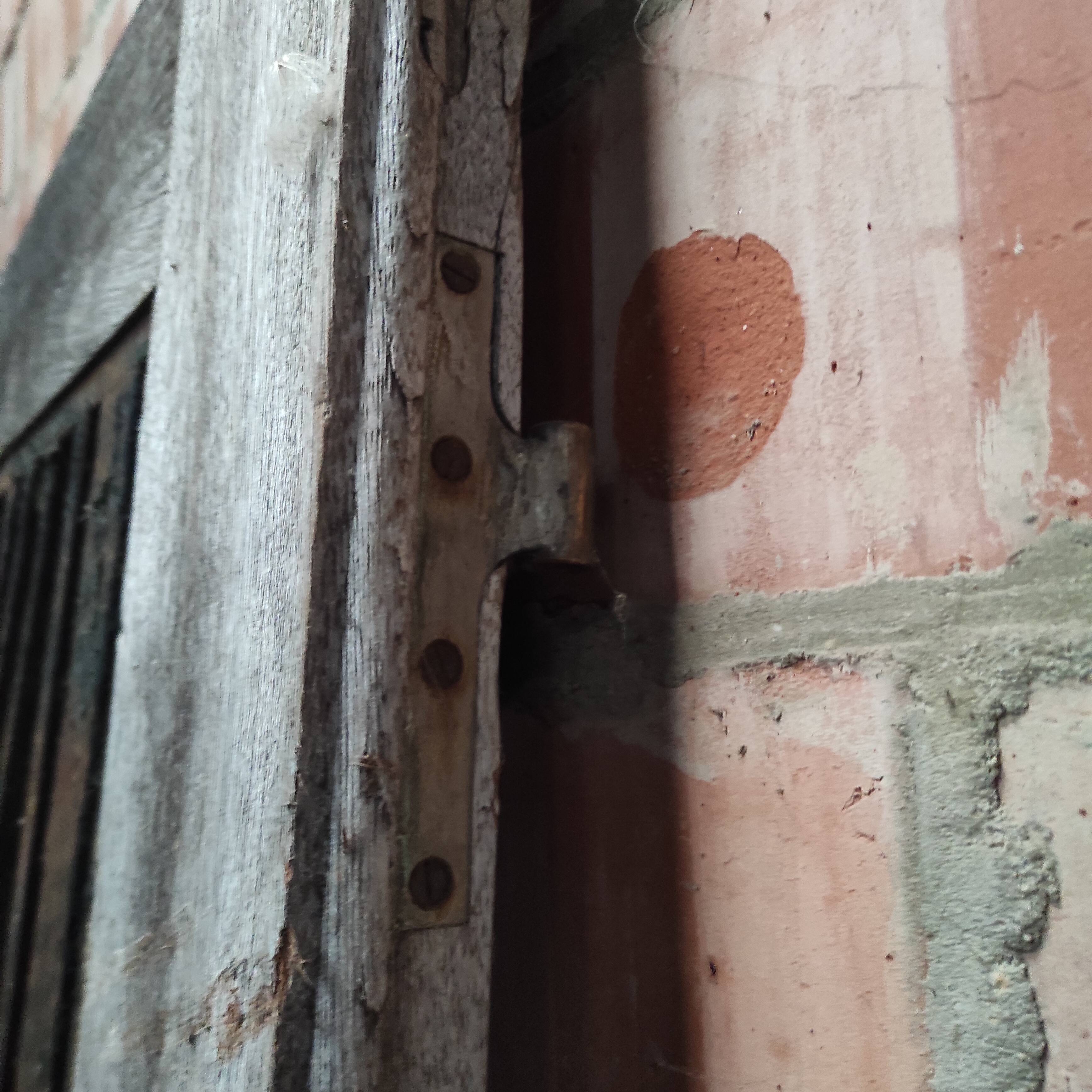 Antique Double Wooden Doors | Wrought Iron & Bubble Glass Entry Doors