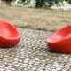 Pair of "space age" armchairs, fibreglass, 1960s