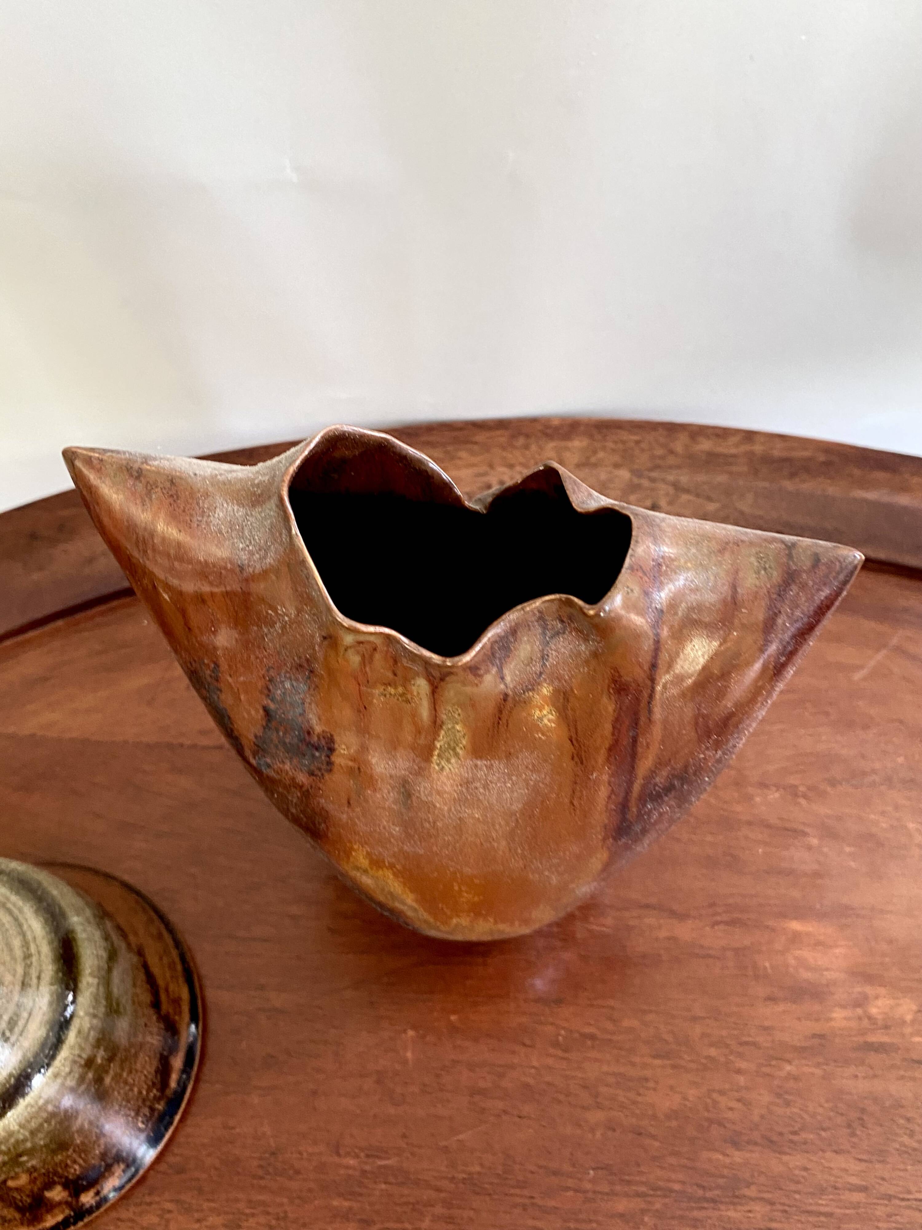 Vase argile émaillée, 20 cm