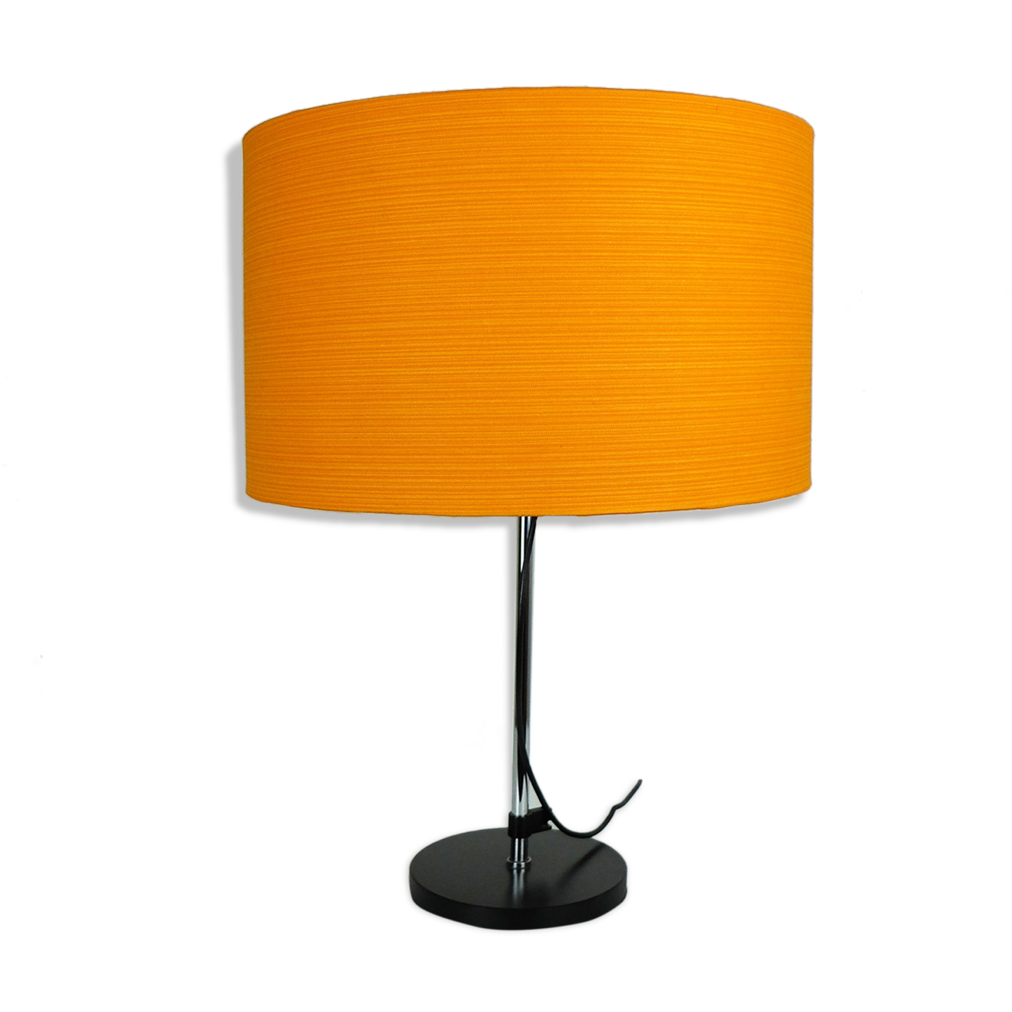 Adjustable Space Age table lamp, original orange lampshade, Staff Leuchten, Germany 1970