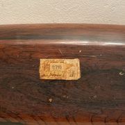 Centerpiece, canoe, wood art, jean gillon, jacaranda, vintage 70