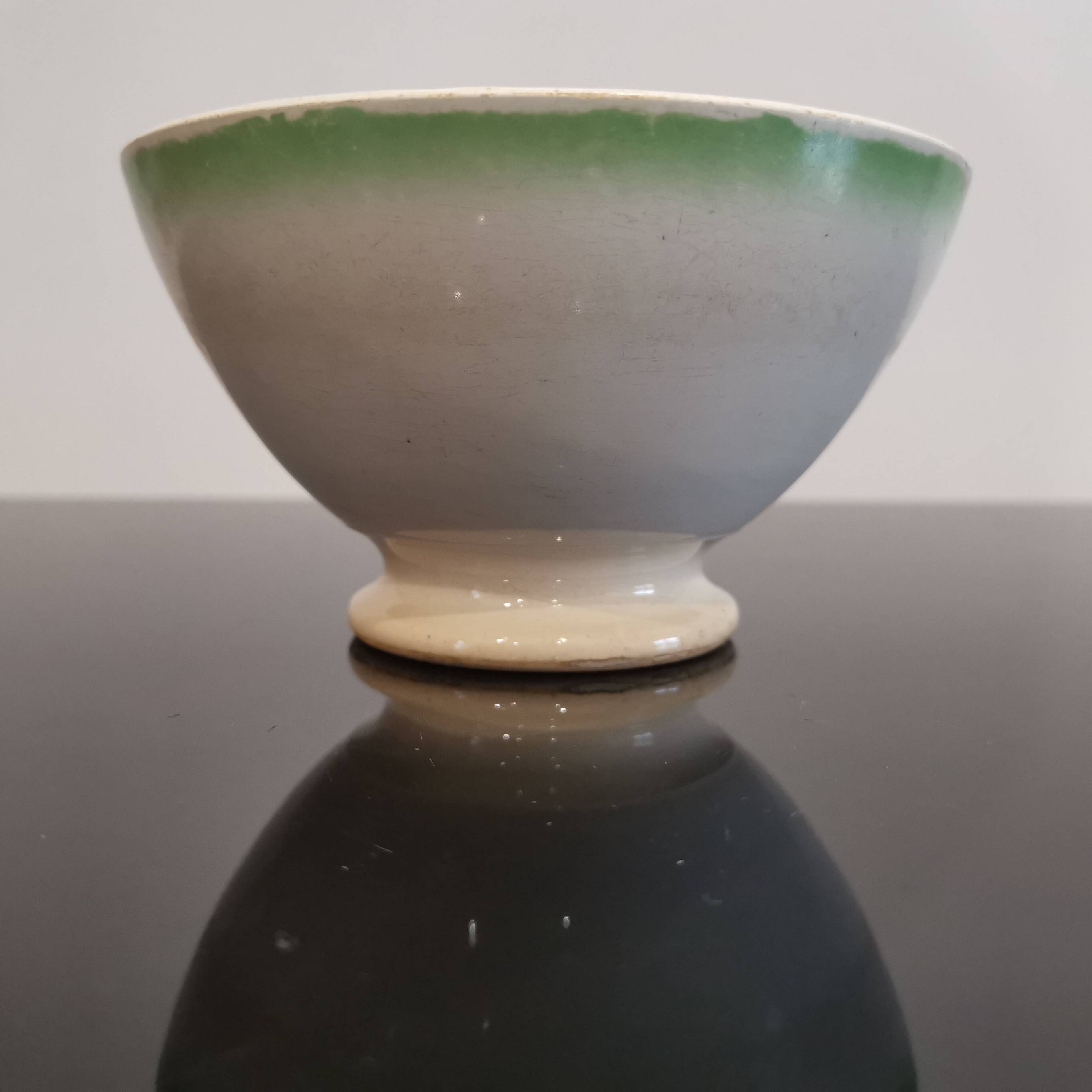 Old porcelain bowl "Moulin des loups" ceramics from Saint-Amand