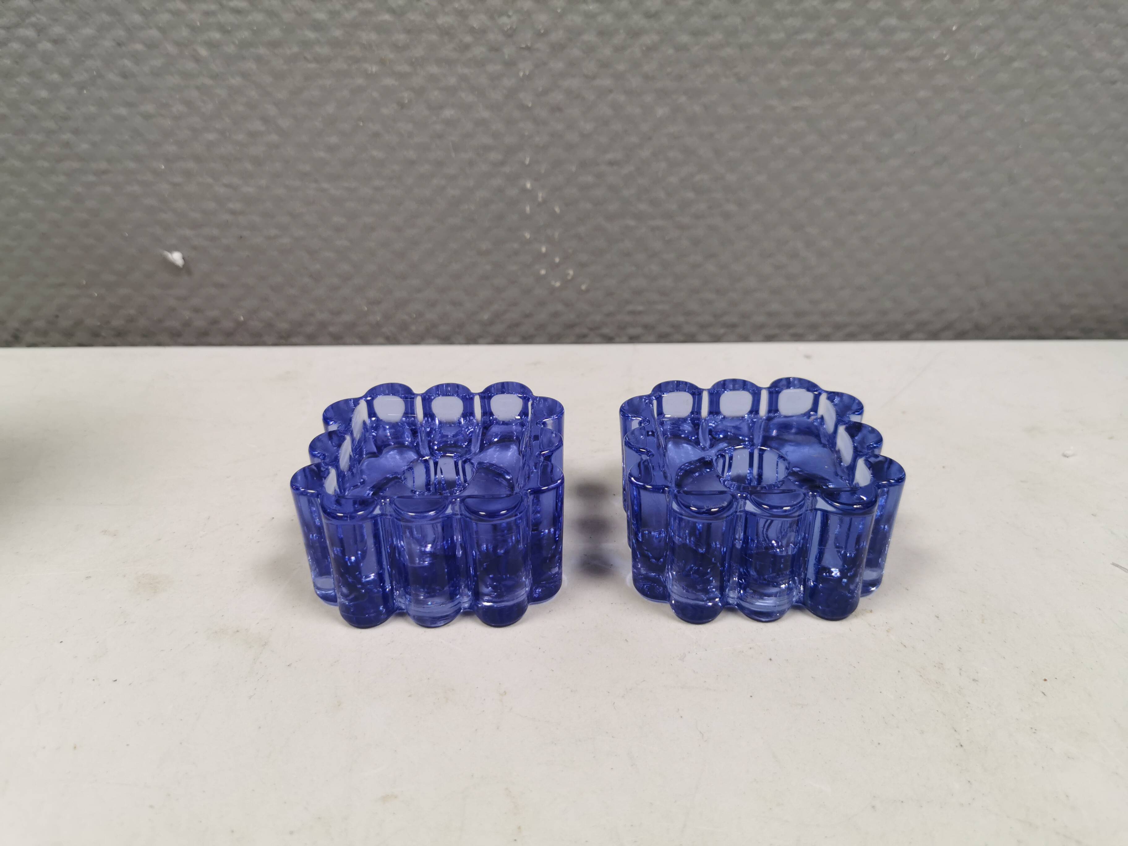 Two candle holders from Danish Holmegaard glassworks, 1968s