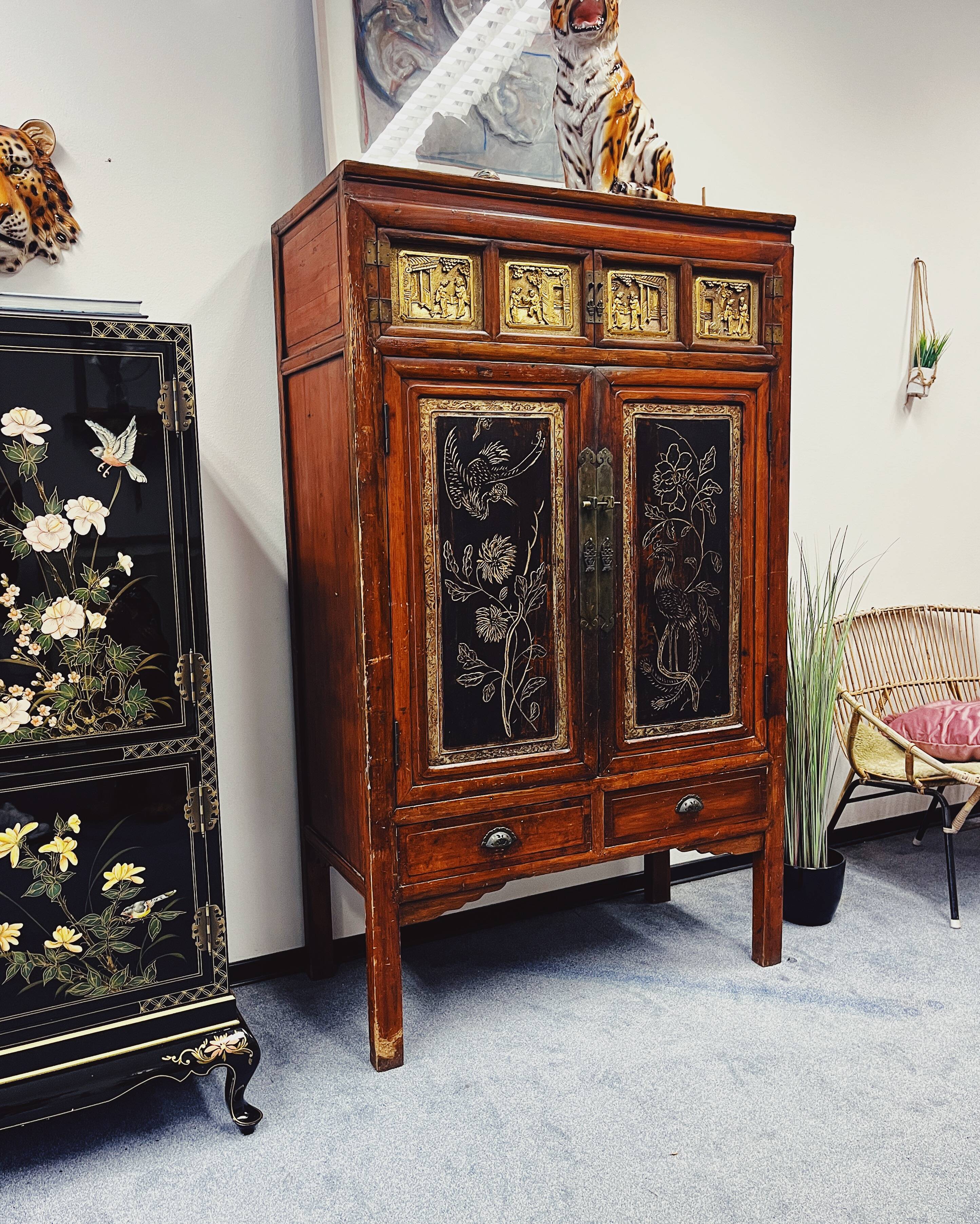 Antique Chinese Closet with gold